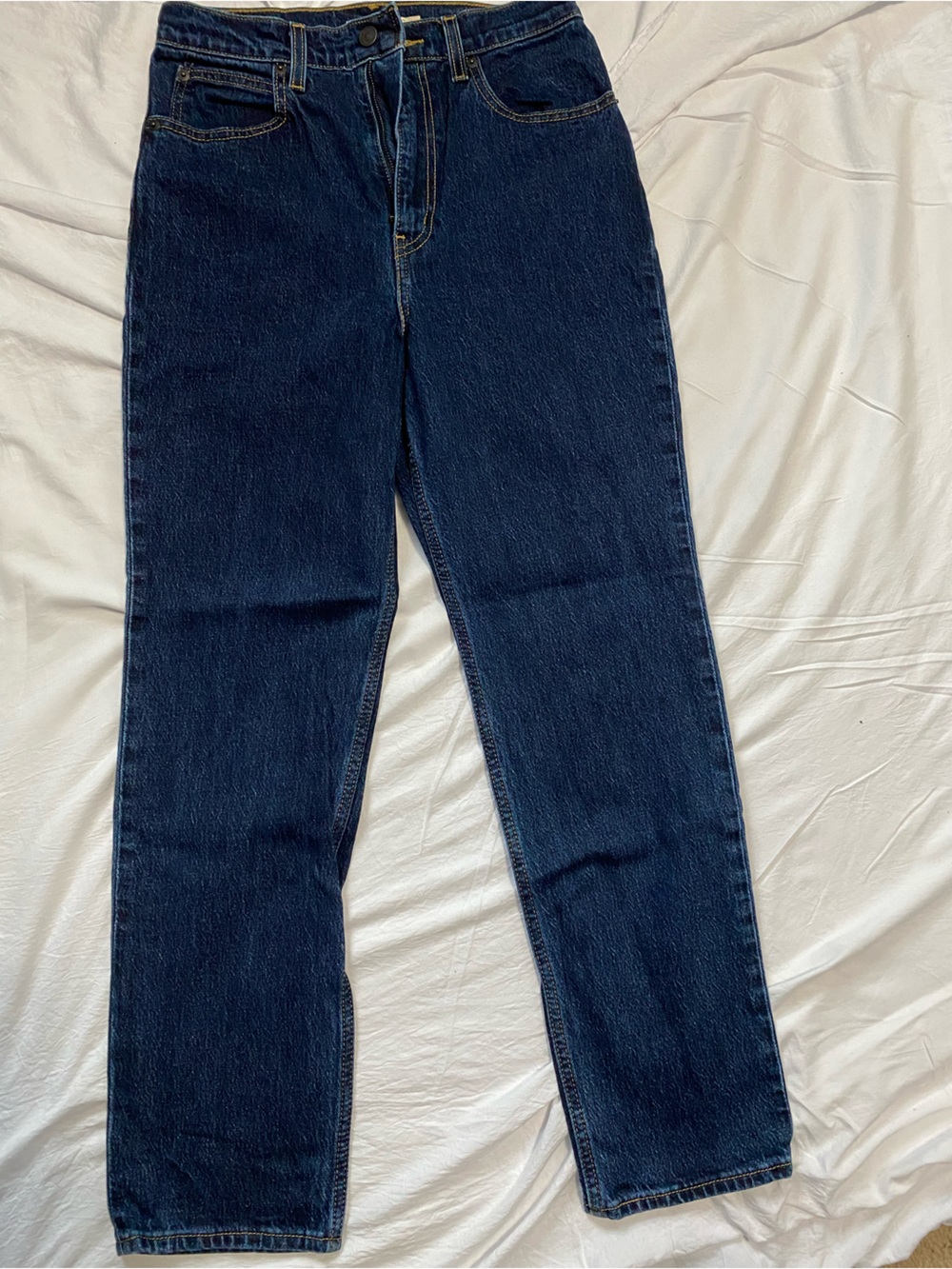 Classic High-Rise Straight Leg Jeans - Dark Blue